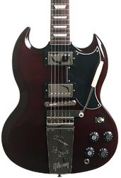 Double cut electric guitar Gibson SG Standard '61 Maestro Vibrola T-Type - aged cherry