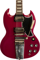 Double cut electric guitar Gibson Custom Shop 1964 SG Standard Reissue W/ Maestro Vibrola #502124 - VOS Metallic Plum