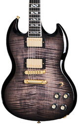 Double cut electric guitar Gibson SG Supreme - Translucent ebony burst