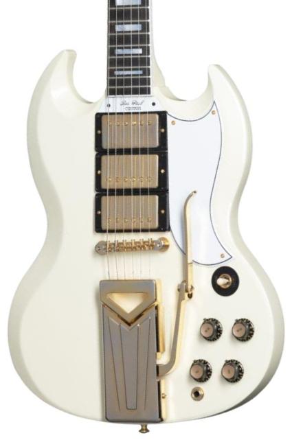 Double cut electric guitar Gibson 60th Anniversary 1961 SG Les Paul Custom - Vos aged polaris white