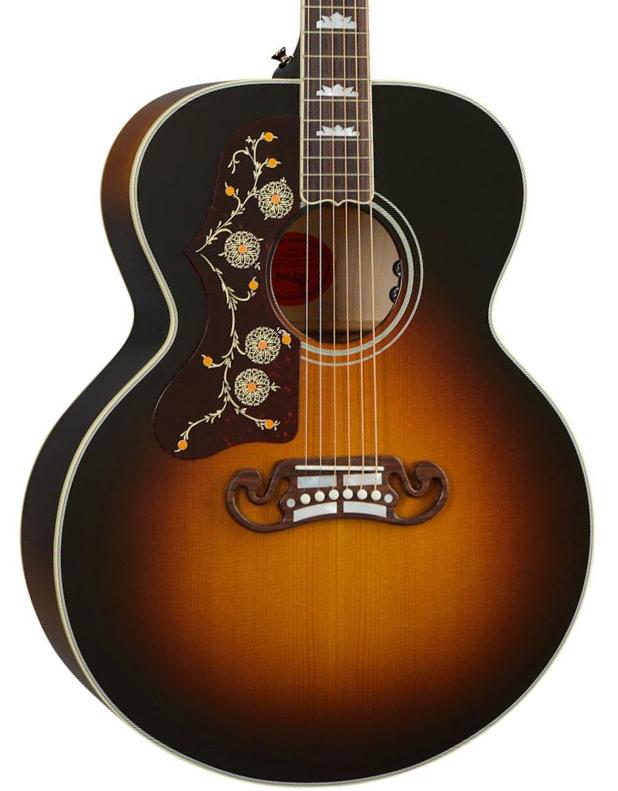 Left-handed folk guitar Gibson SJ-200 LH - Vintage sunburst
