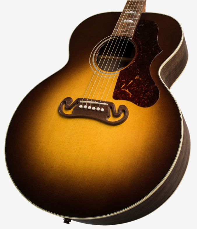 Gibson J-200 Studio 2019 Jumbo Epicea Noyer Noy - Burst - Acoustic guitar & electro - Variation 1