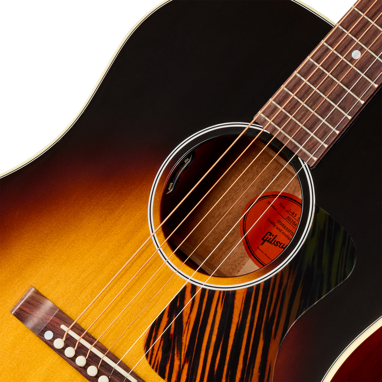 Gibson J45 50s Original (baggs Hifi Dna) Dreadnought Epicea Acajou Rw - Vintage Sunburst - Folk guitar - Variation 2