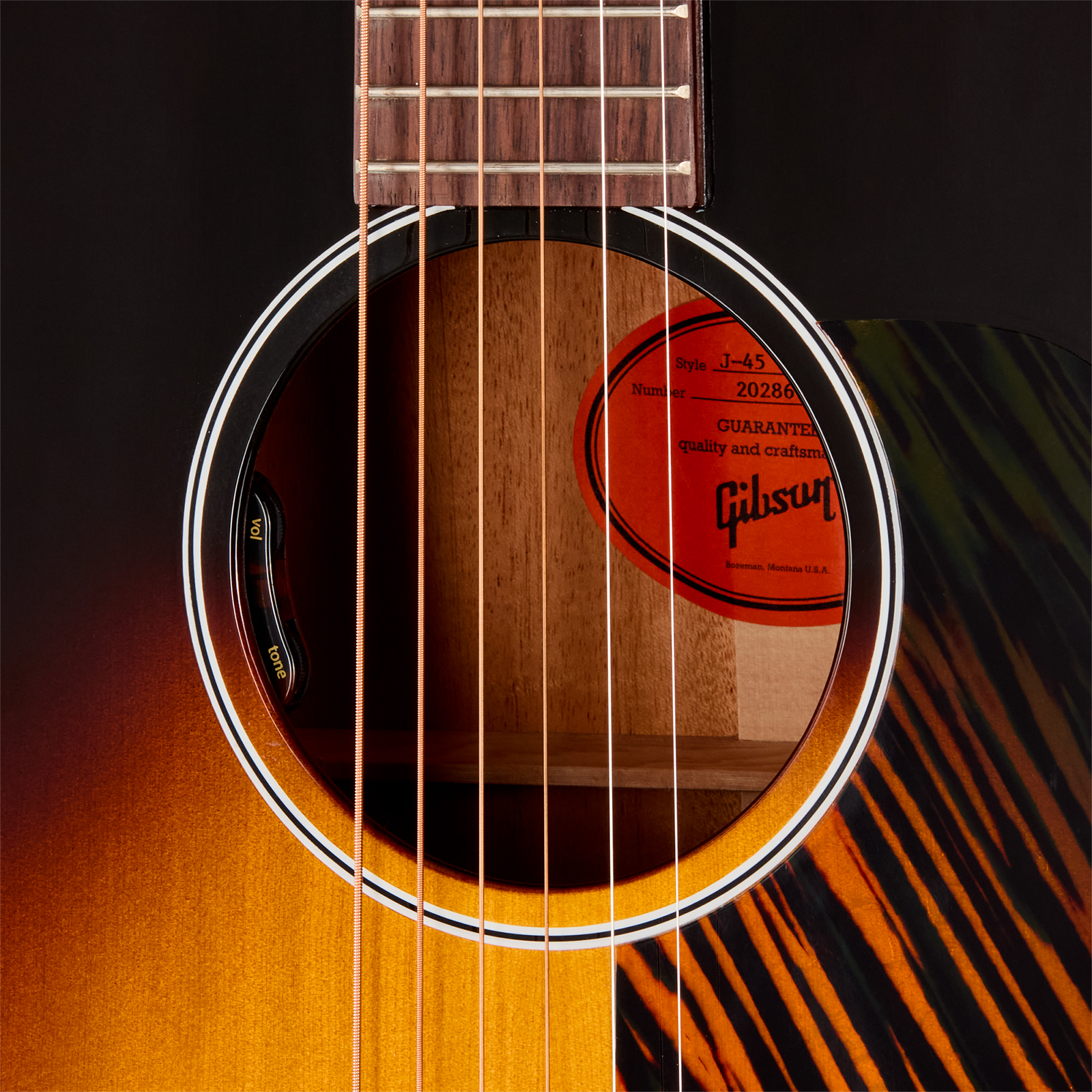 Gibson J45 50s Original (baggs Hifi Dna) Dreadnought Epicea Acajou Rw - Vintage Sunburst - Folk guitar - Variation 4