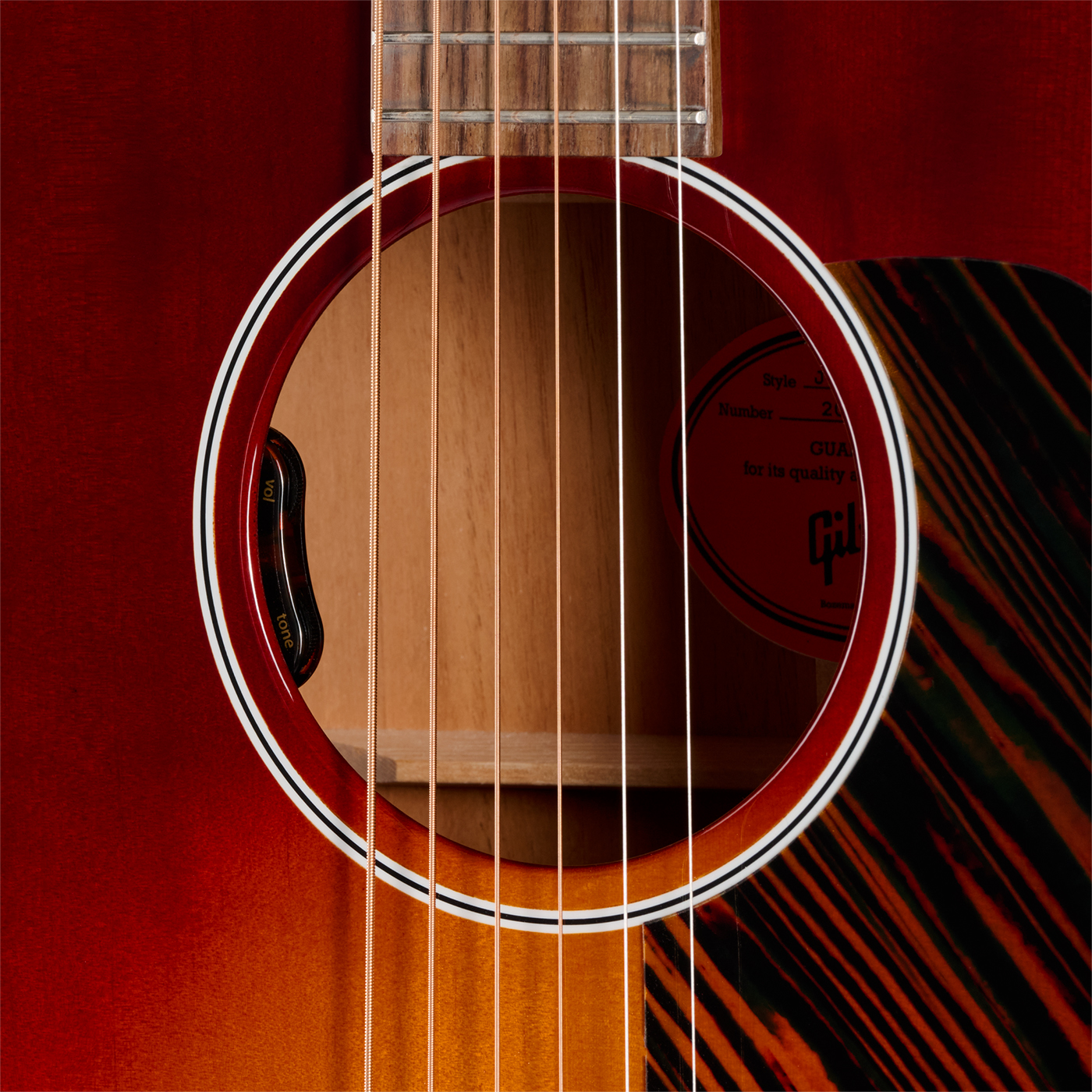 Gibson J45 50s Original (baggs Hifi Dna) Dreadnought Epicea Acajou Rw - Autumn Burst - Folk guitar - Variation 4
