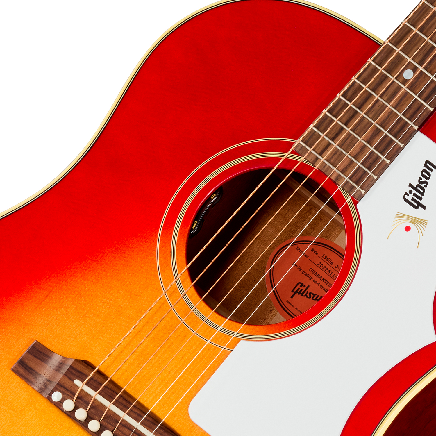 Gibson J45 60s Original (baggs Hifi Dna) Dreadnought Epicea Acajou Rw - Vintage Cherry Sunburst - Folk guitar - Variation 2