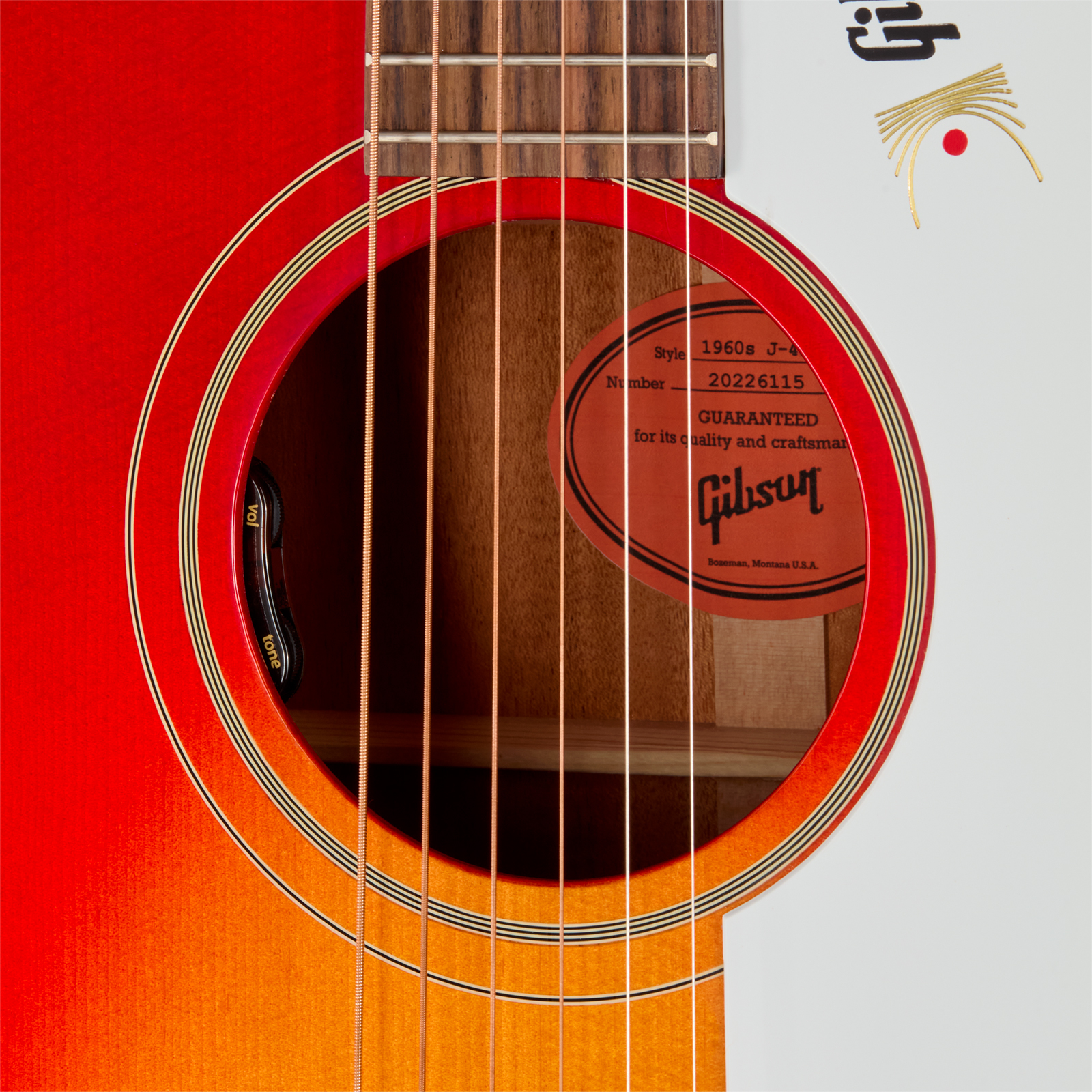 Gibson J45 60s Original (baggs Hifi Dna) Dreadnought Epicea Acajou Rw - Vintage Cherry Sunburst - Folk guitar - Variation 4