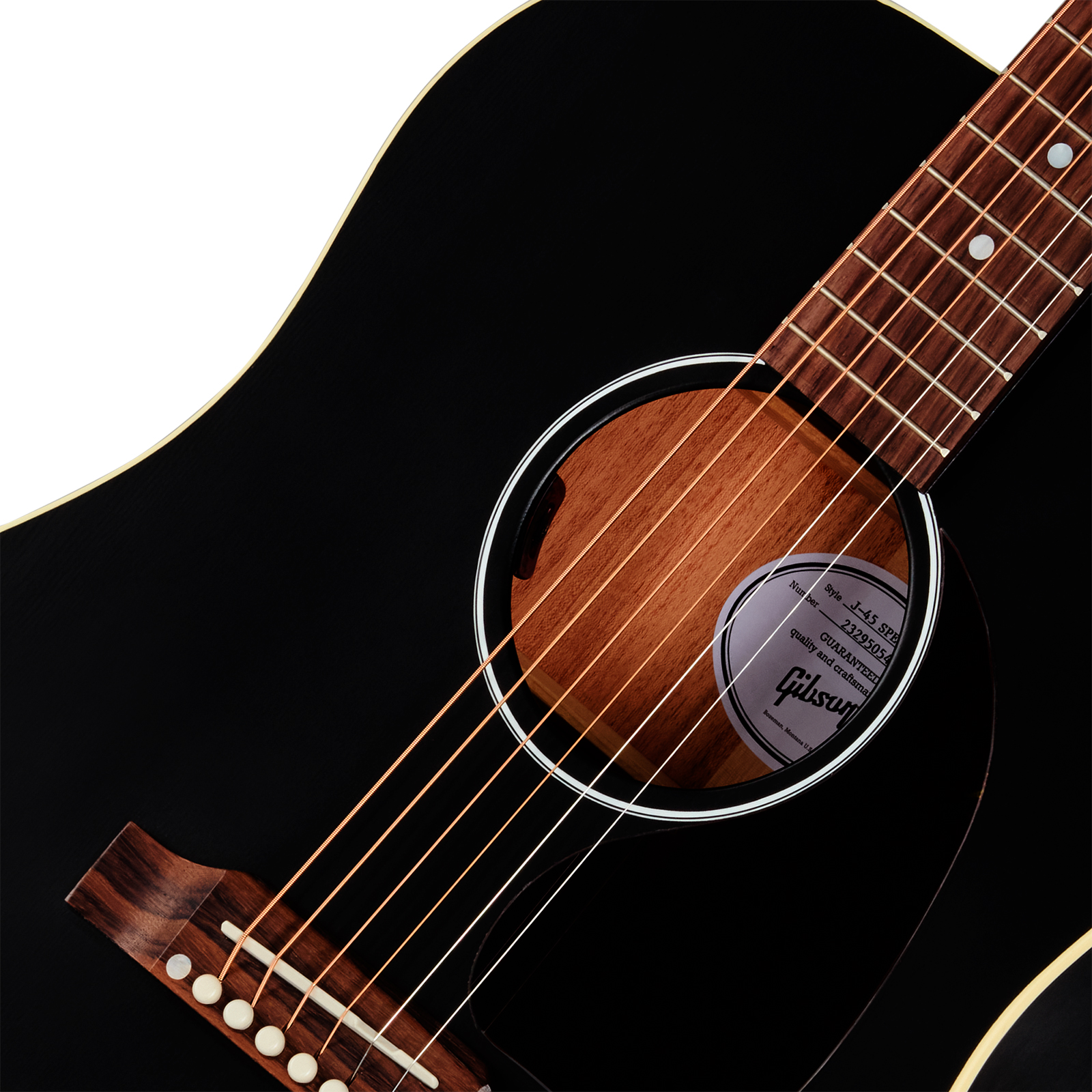 Gibson J45 Special Dreadnought Cbd Epicea Acajou Rw - Satin Ebony - Folk guitar - Variation 2