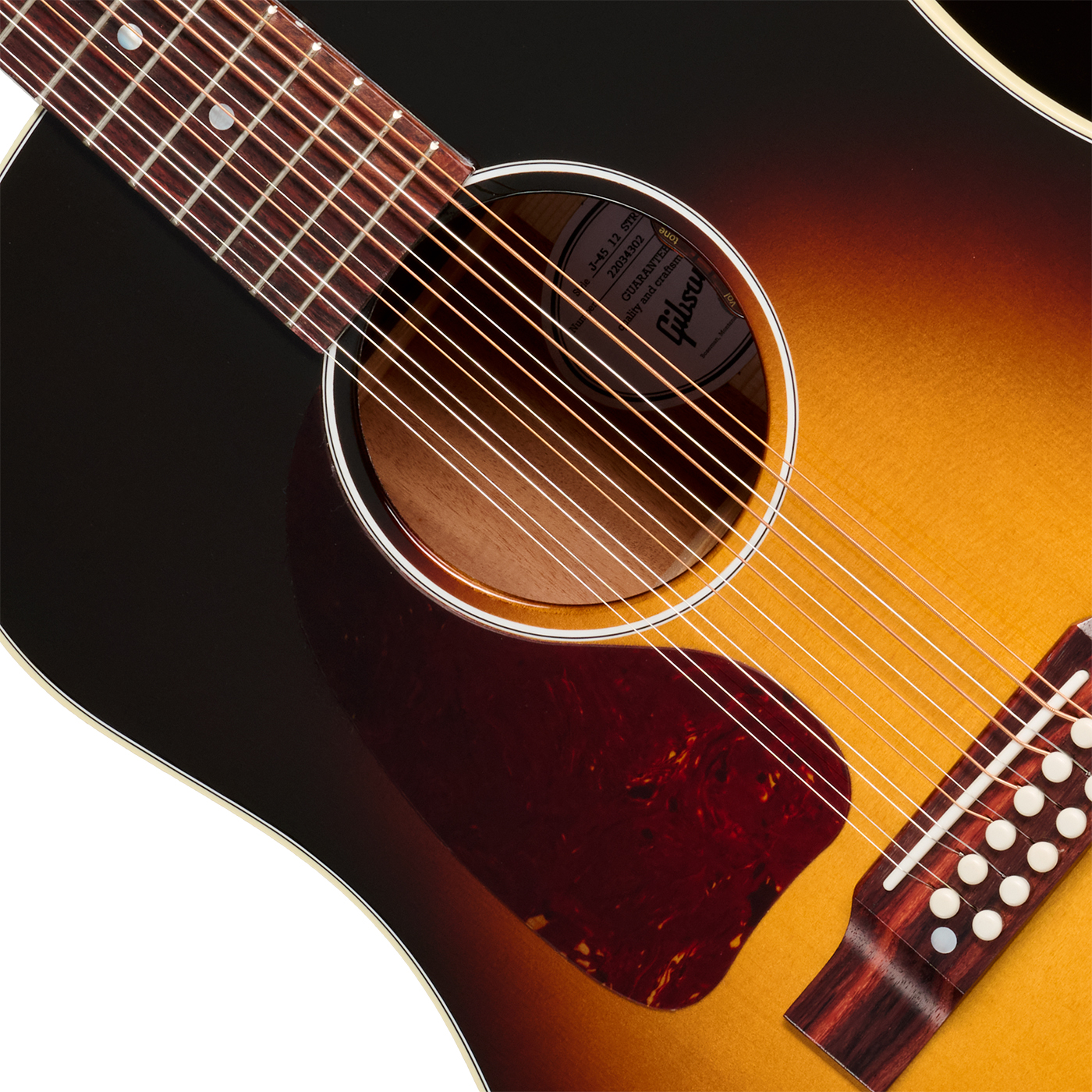Gibson J45 Standard 12-string Lh (baggs Hifi Dna) Dreadnought 12c Gaucher Epicea Acajou Rw - Vintage Sunburst - Folk guitar - Variation 2