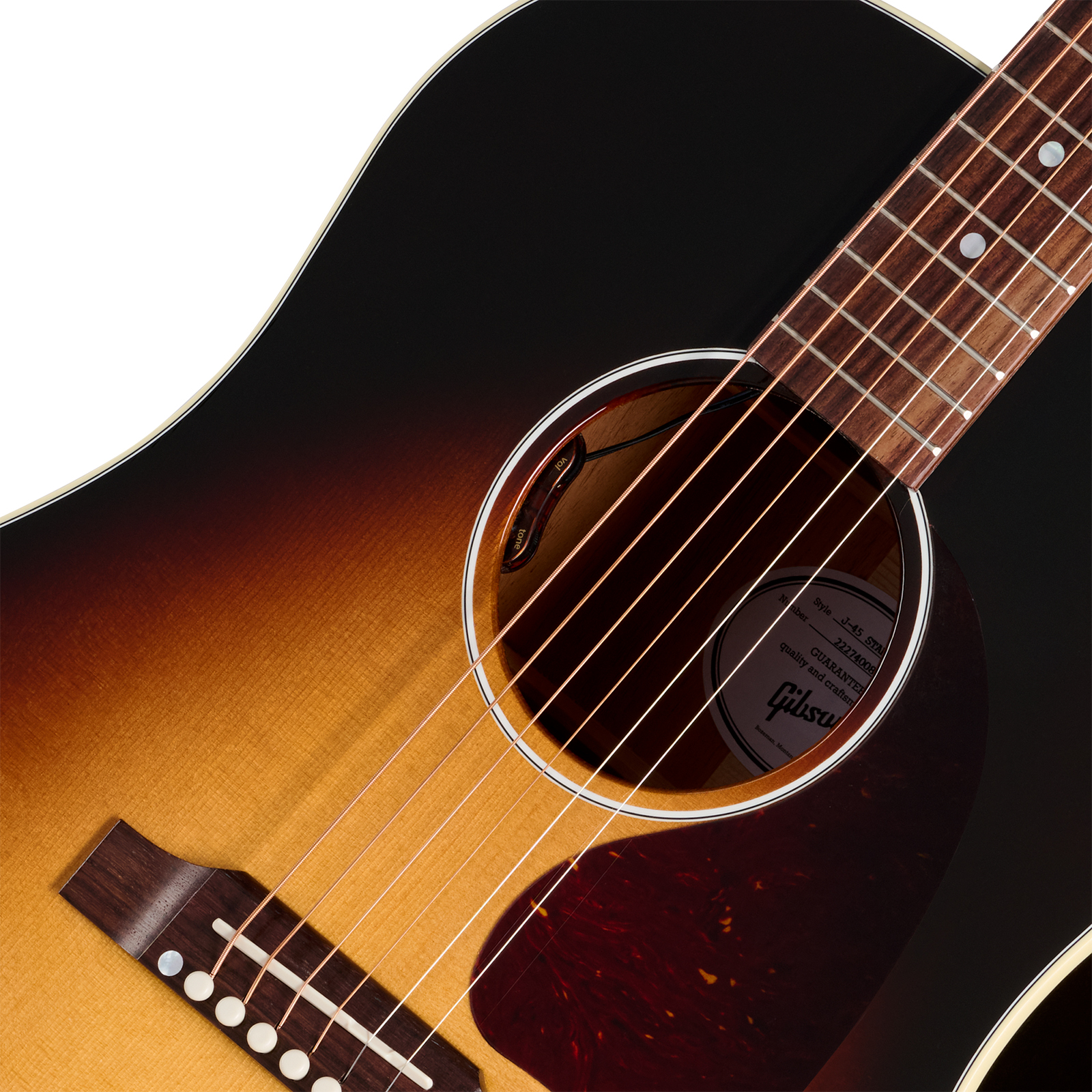Gibson J45 Standard (baggs Hifi Dna) Dreadnought Epicea Acajou Rw - Vintage Sunburst - Folk guitar - Variation 2