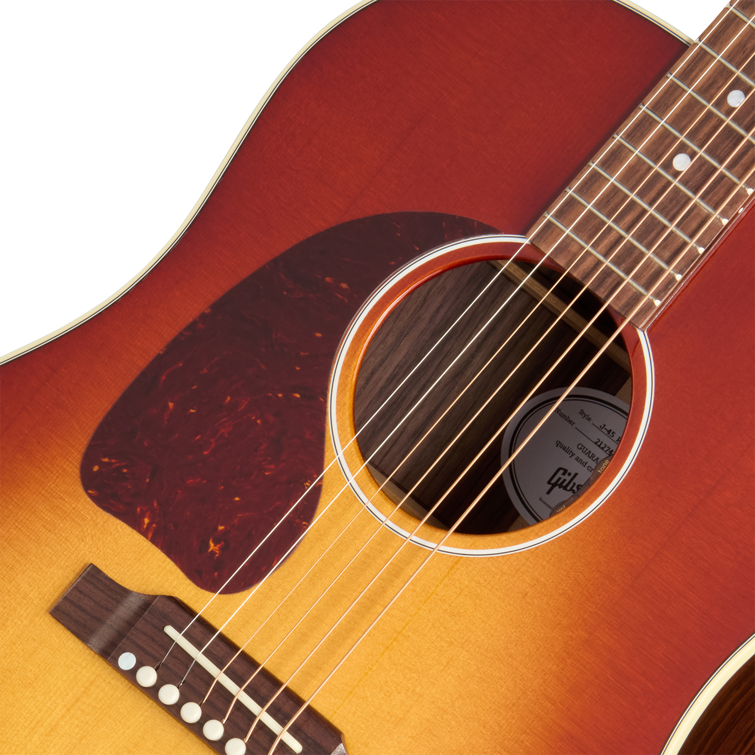 Gibson J45 Standard Rosewood Lh (baggs Hifi Dna) Dreadnought Gaucher Epicea Palissandre Rw - Rosewood Burst - Folk guitar - Variation 2