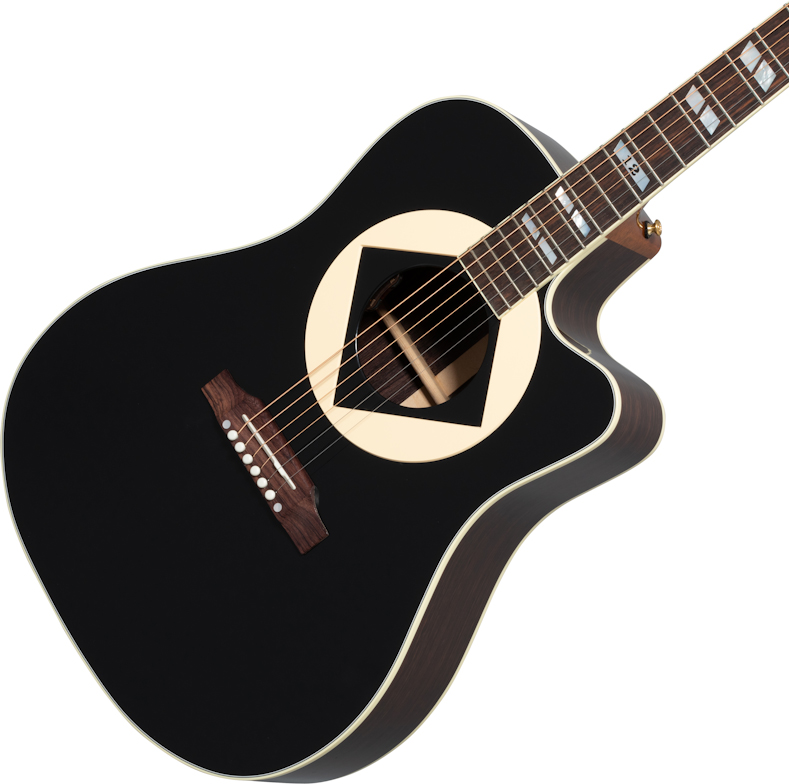 Gibson Jerry Cantrell Songwriter Atone Signature Dreadnought Cw Epicea Palissandre Rw - Ebony - Acoustic guitar & electro - Variation 4