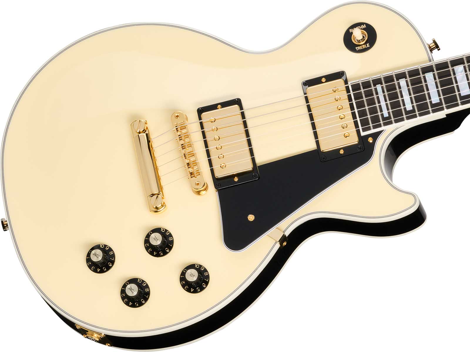 Gibson Les Paul Custom 70s 2h Ht Eb - Buttercream Top - Single cut electric guitar - Variation 3