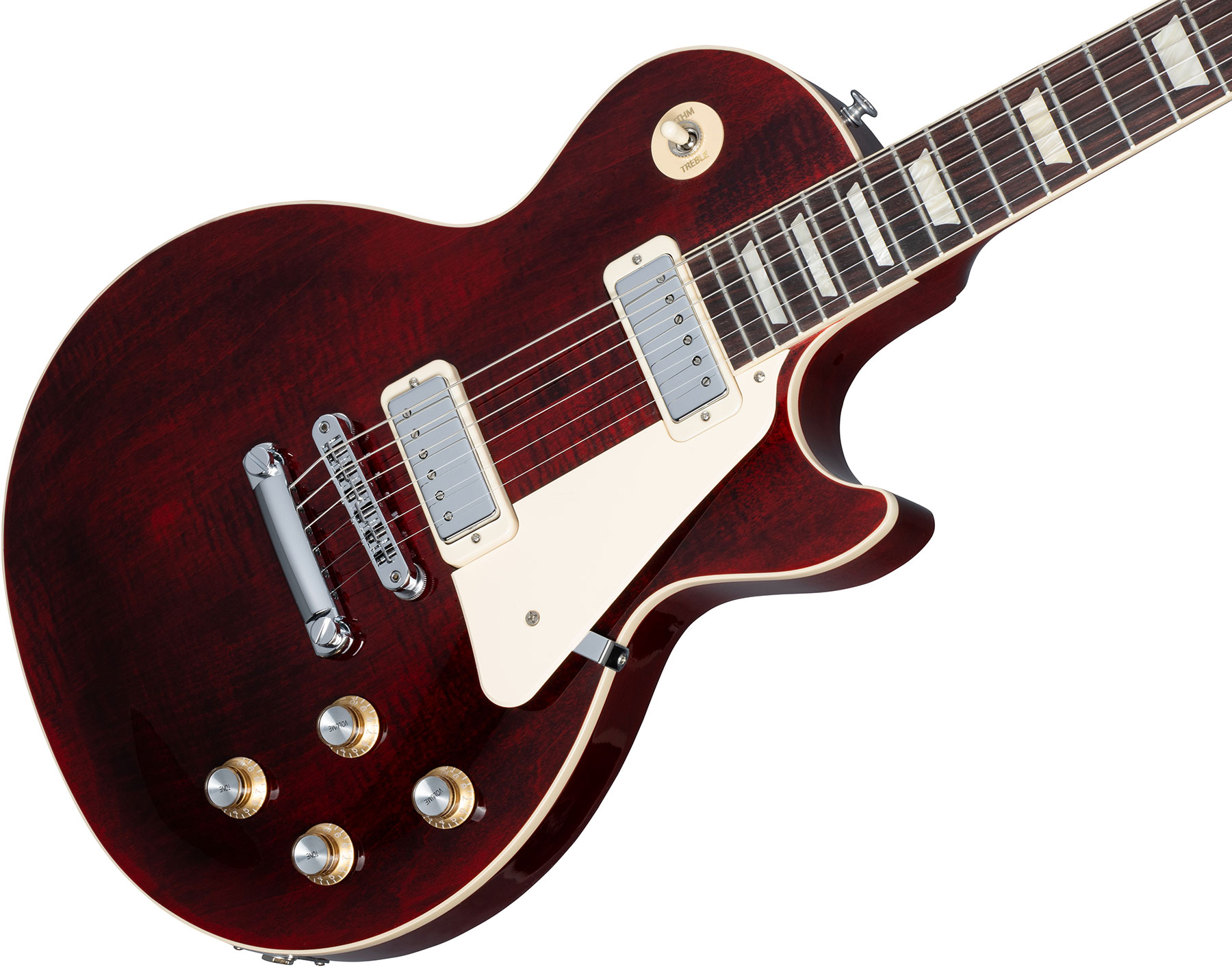 Gibson Les Paul Deluxe 70s Plain Top Original 2mh Ht Rw - Wine Red - Single cut electric guitar - Variation 3