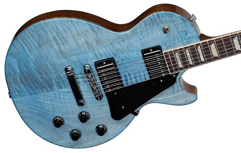 Gibson Les Paul Studio Figured Top Modern Usa 2h Ht Rw - Ocean Blue - Single cut electric guitar - Variation 2