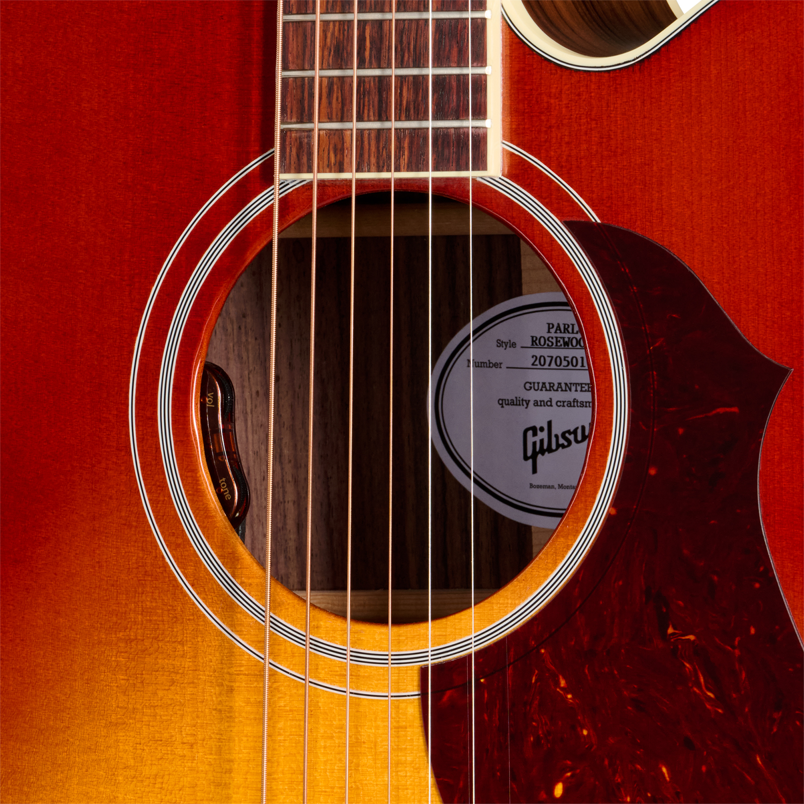 Gibson Parlor Rosewood Ec (baggs Hifi Dna) Cw Shsc Epicea Palissandre Rw - Rosewood Burst - Folk guitar - Variation 3