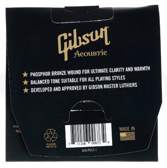 Gibson Sag-pb13 Phosphor Bronze Acoustic Guitar Medium 6c 13-56 - Acoustic guitar strings - Variation 1