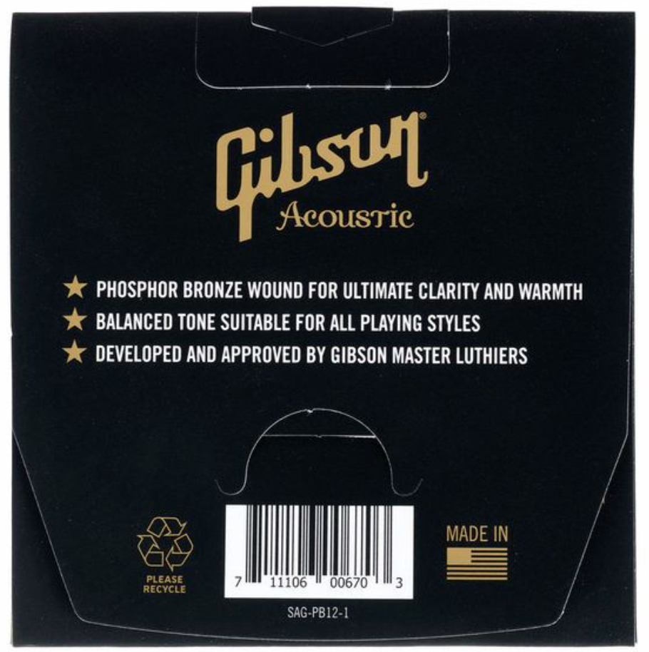 Gibson Sag-pb12 Phosphor Bronze Acoustic Guitar Light 12-53 - Acoustic guitar strings - Variation 1