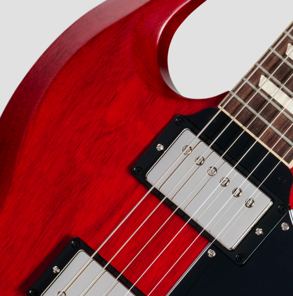 Gibson Sg Standard 1961 Faded W. 57 Classic Underwound Original 2h Ht Rw - Vintage Cherry Satin - Double cut electric guitar - Variation 2