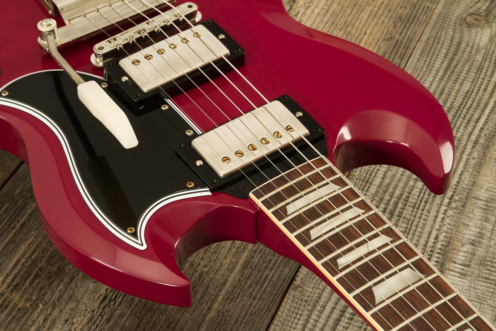 Gibson Sg Standard 1964 Maestro Vibrola 2h Trem Rw #502124 - Vos Metallic Plum - Double cut electric guitar - Variation 4