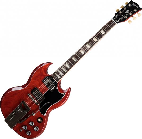 Solid body electric guitar Gibson SG Standard '61 Sideways Vibrola - Vintage cherry