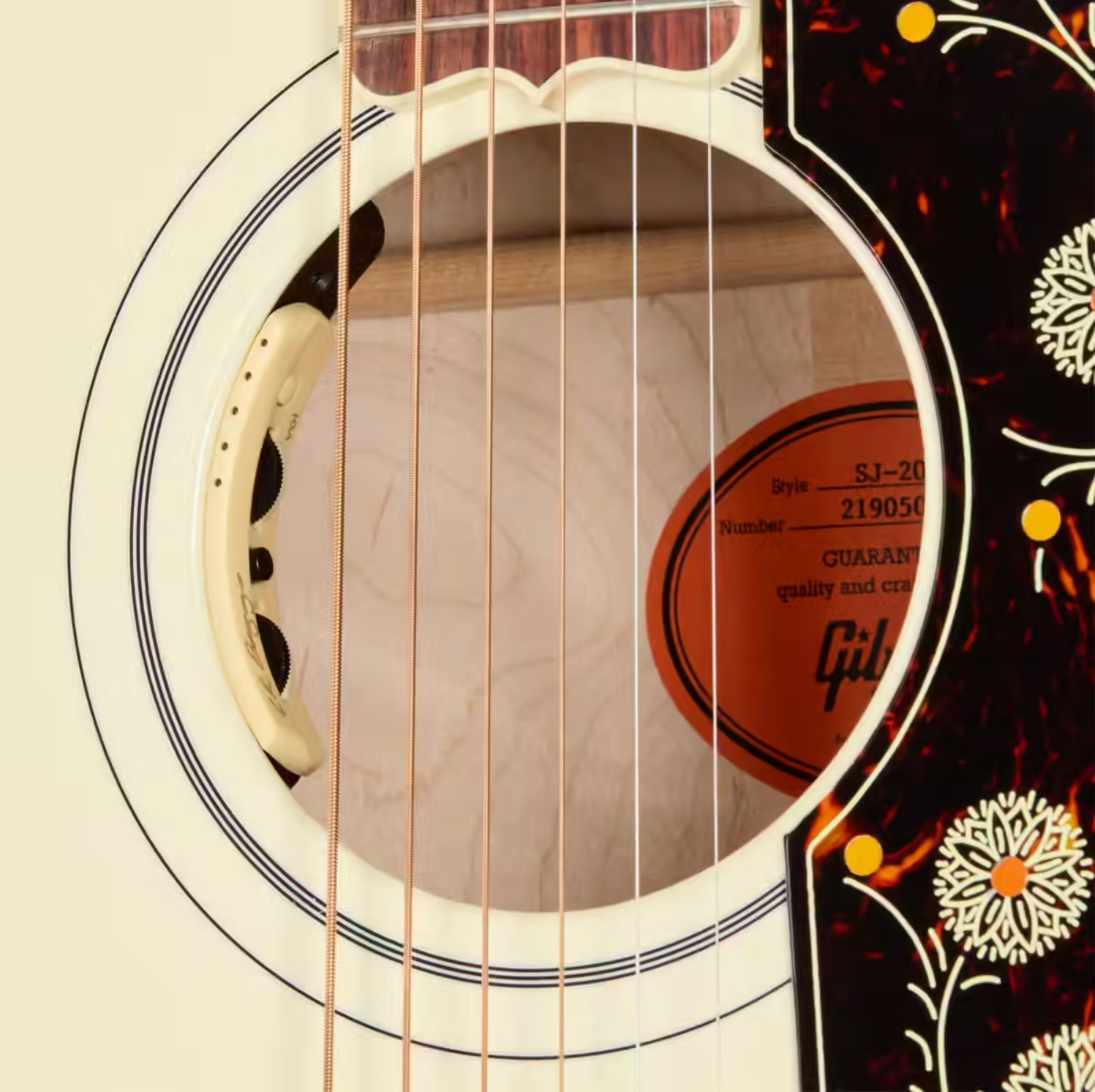 Gibson Sj200 Standard Modern Jumbo Epicea Erable Rw - Classic White - Folk guitar - Variation 4