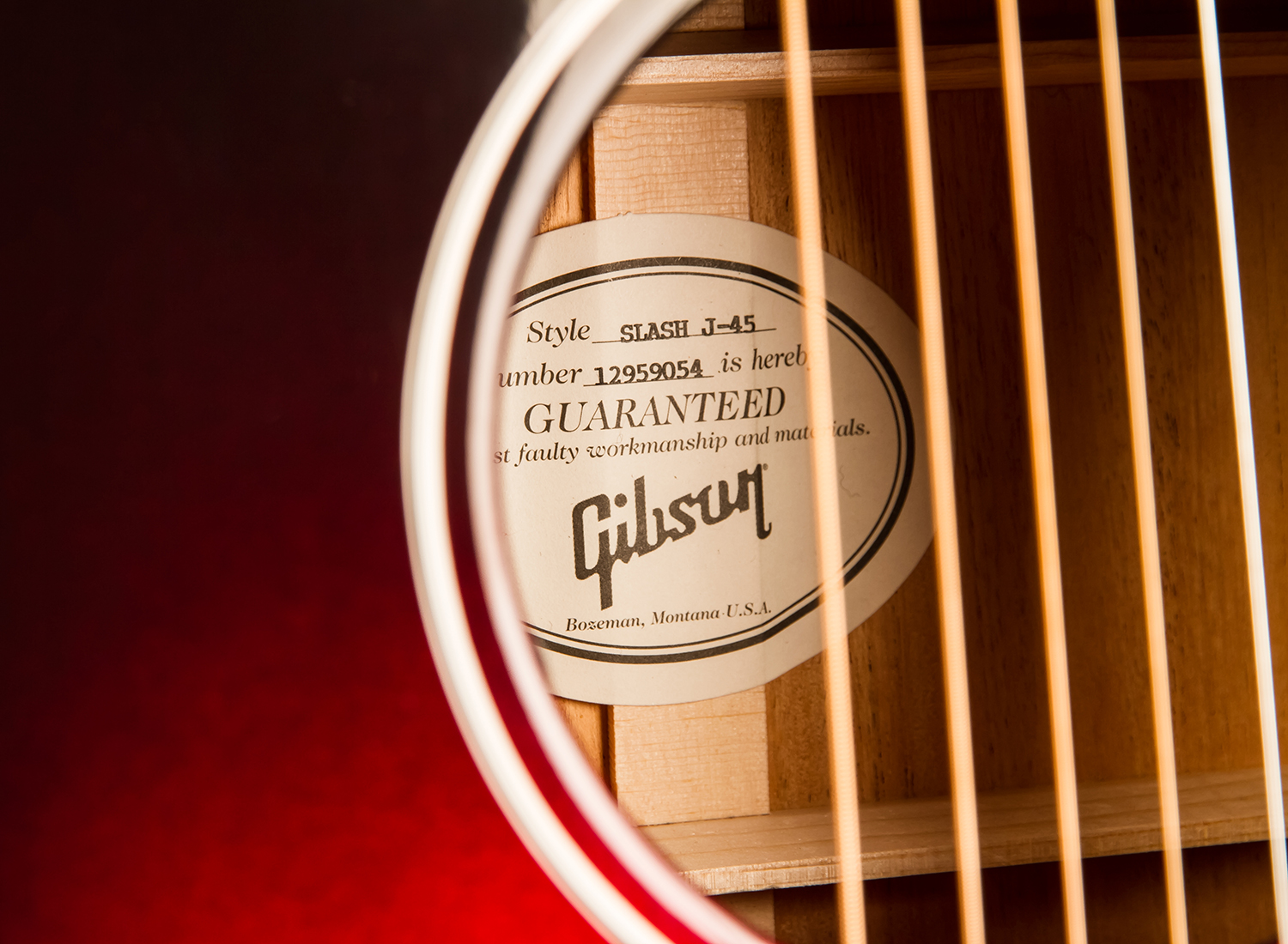 Gibson Slash J-45 2020 Signature Epicea Acajou Rw - Vermillion Burst - Electro acoustic guitar - Variation 5