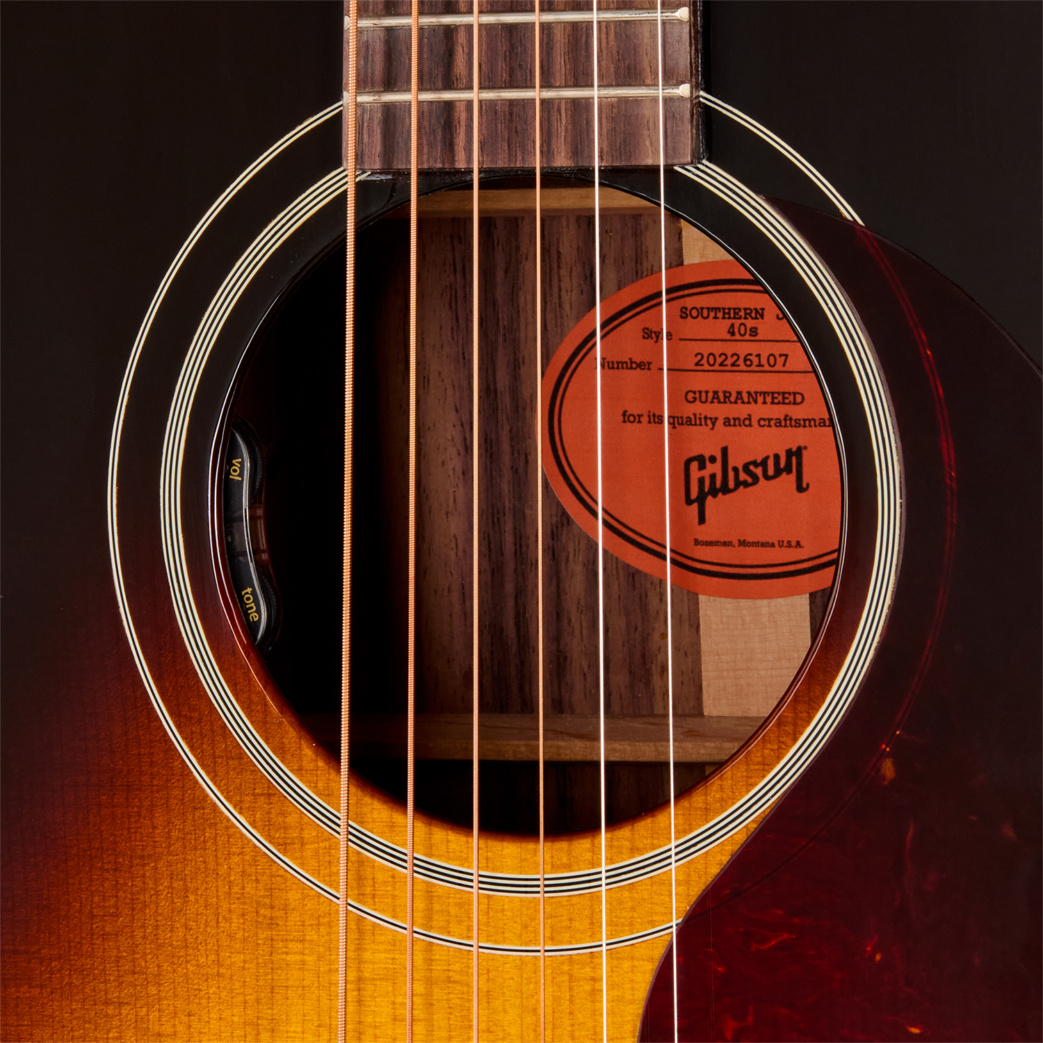 Gibson Southern Jumbo 40s Original (baggs Hifi Dna) Dreadnought Epicea Palissandre Rw - Vintage Sunburst - Folk guitar - Variation 4