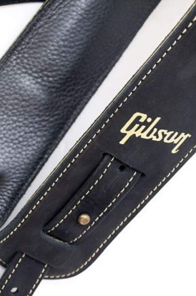 Gibson The Nubuck Guitar Strap Cuir 2.5inc Black - Guitar strap - Variation 1