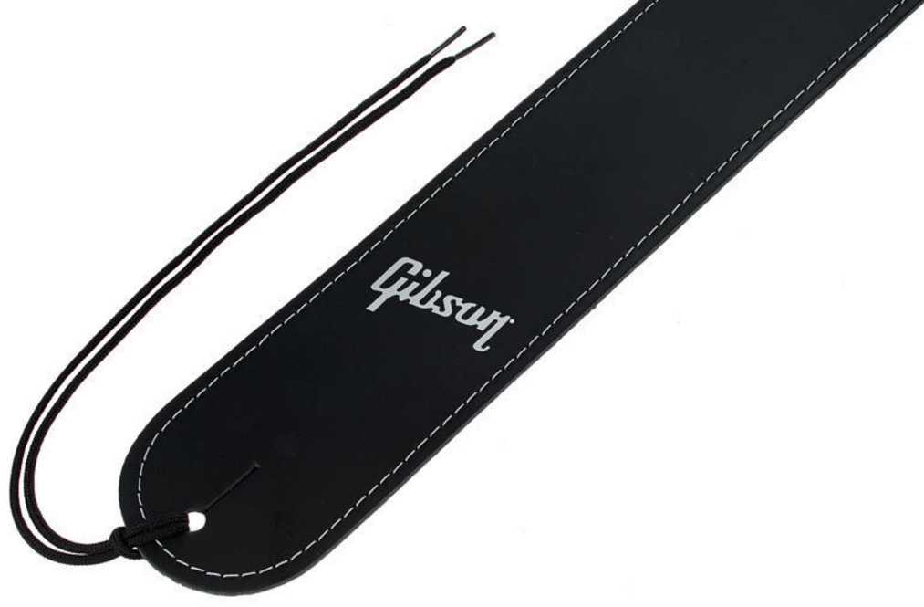 Gibson The Troubadour Acoustic Guitar Strap Cuir Black - Guitar strap - Variation 1