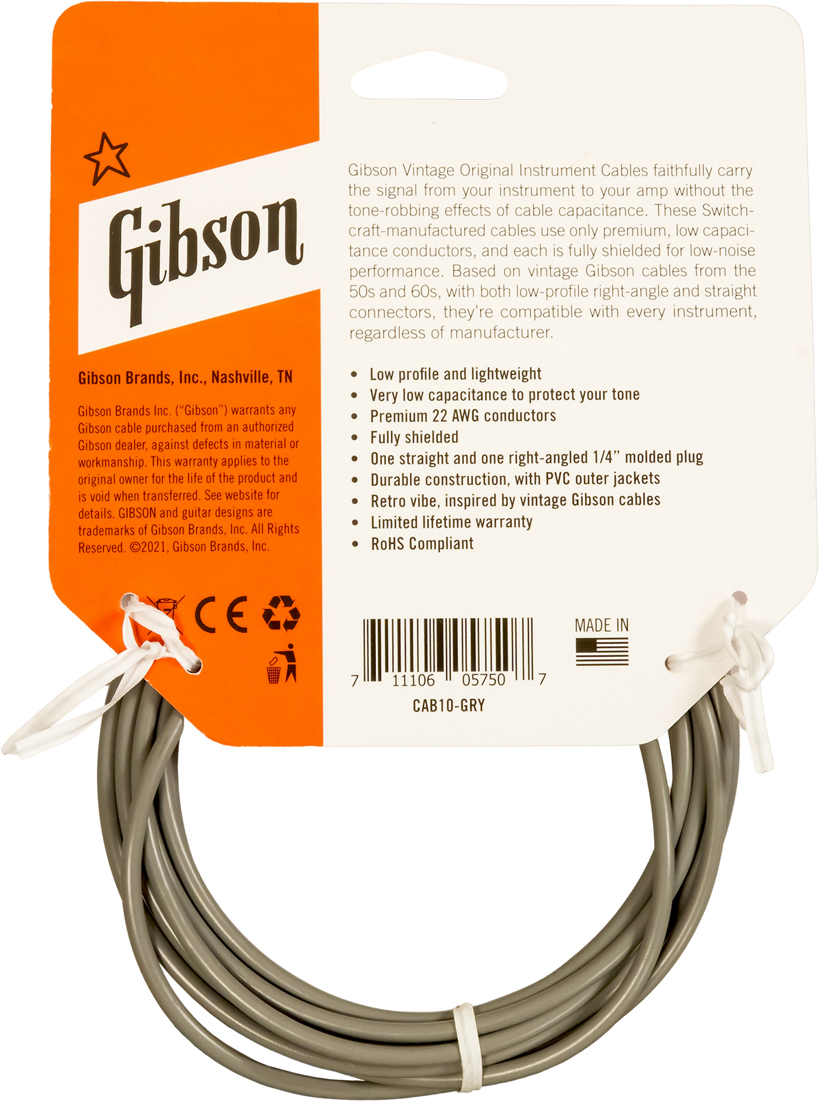 Gibson Vintage Original Instrument Cable 10ft 3m - Cable - Variation 1