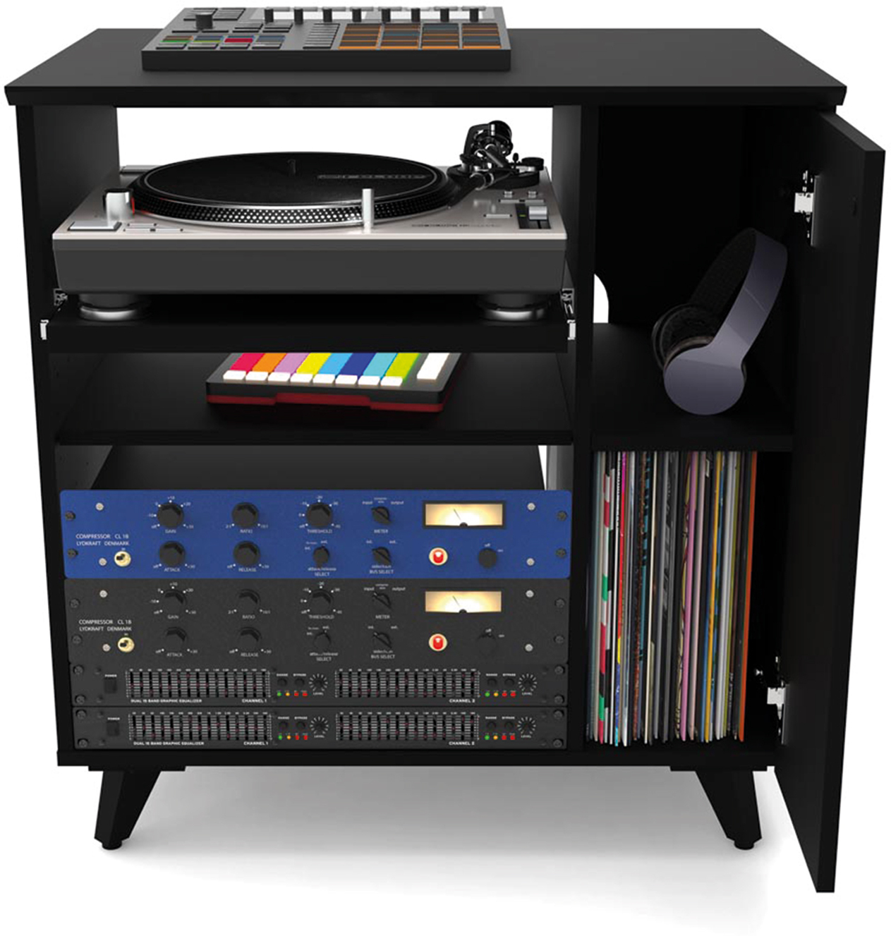 Glorious Modular Side Rack Finition Noire - Furniture for studio - Main picture