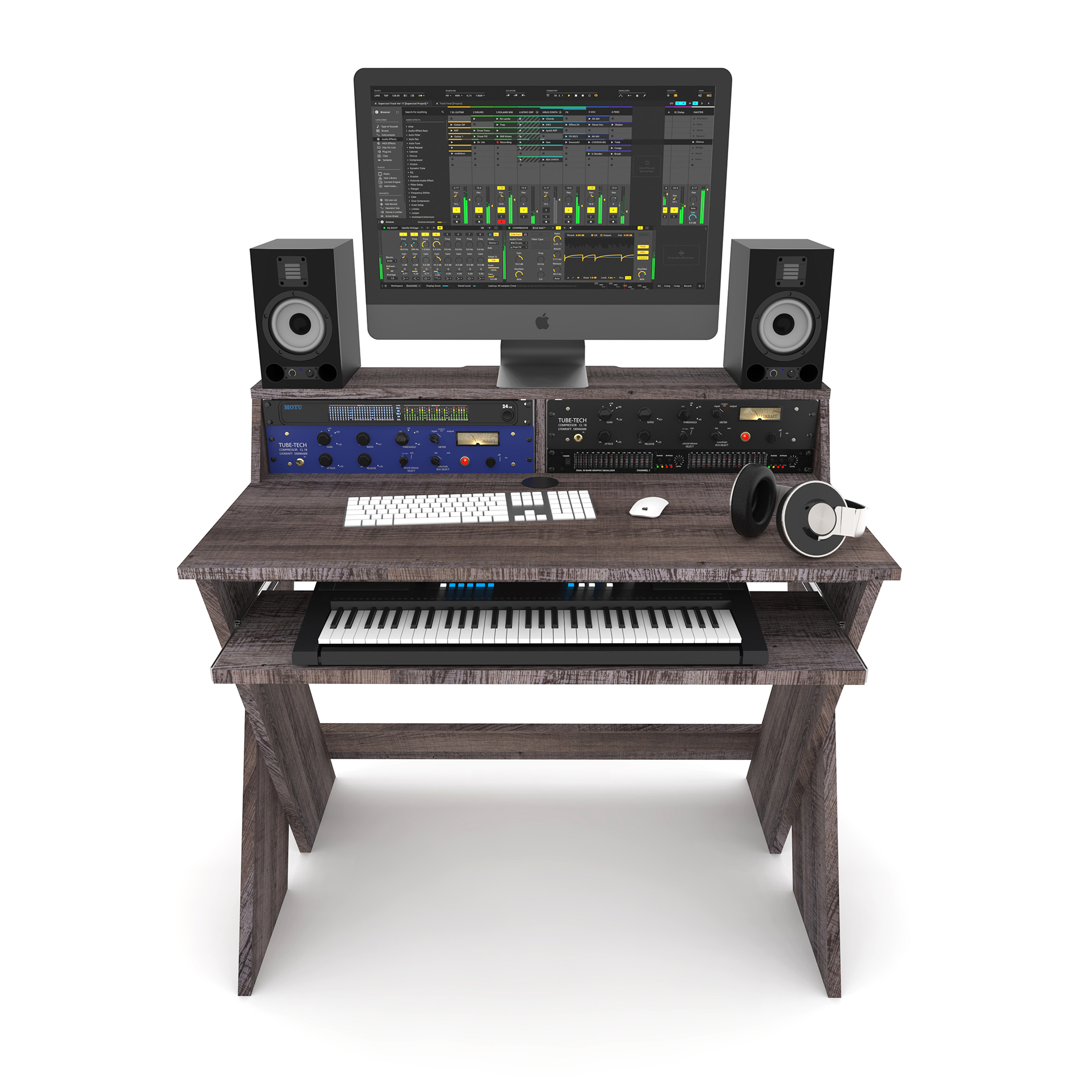 Glorious Sound Desk Compact Walnut - Furniture for studio - Variation 1