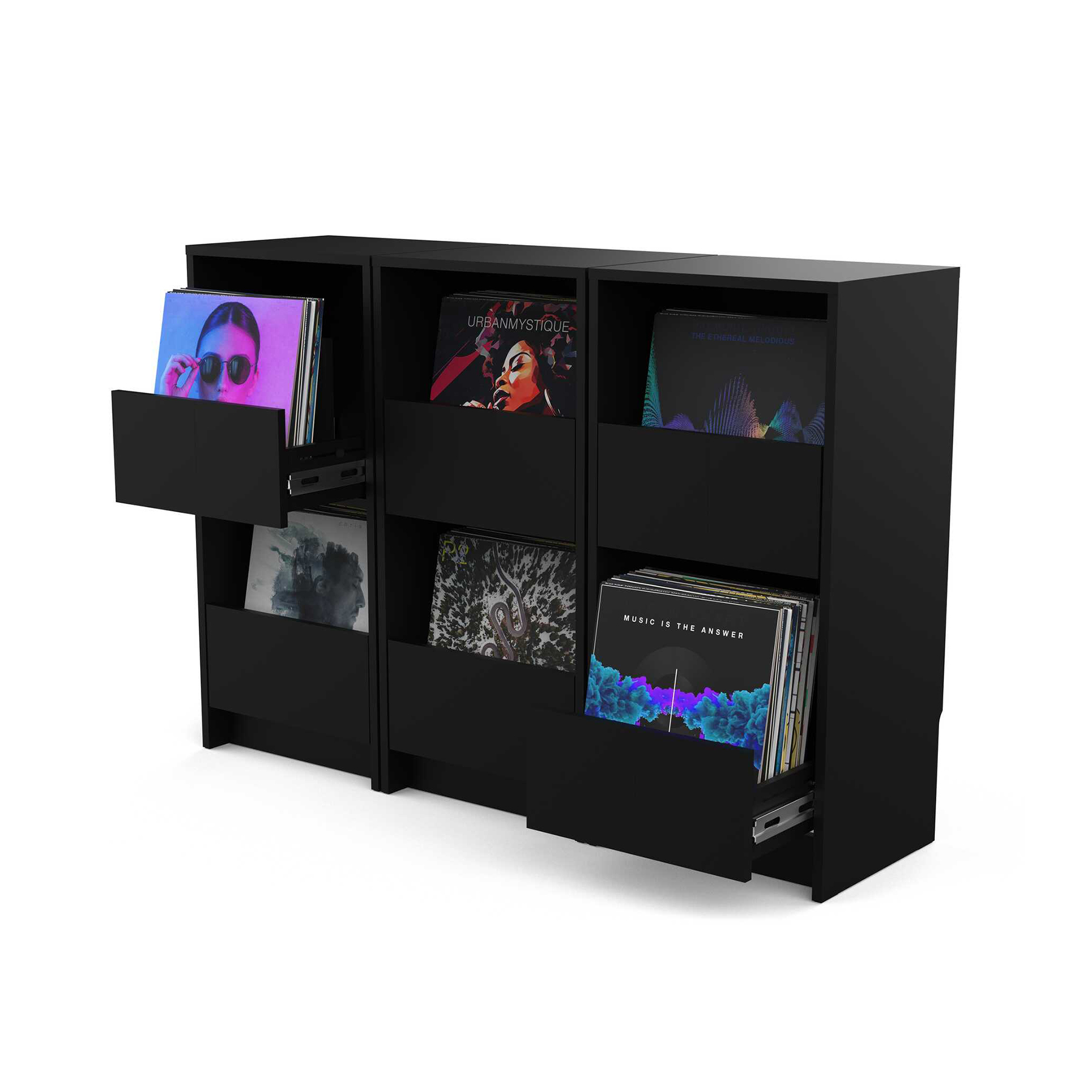 Glorious Vinyl Vault Black - DJ storage - Variation 6