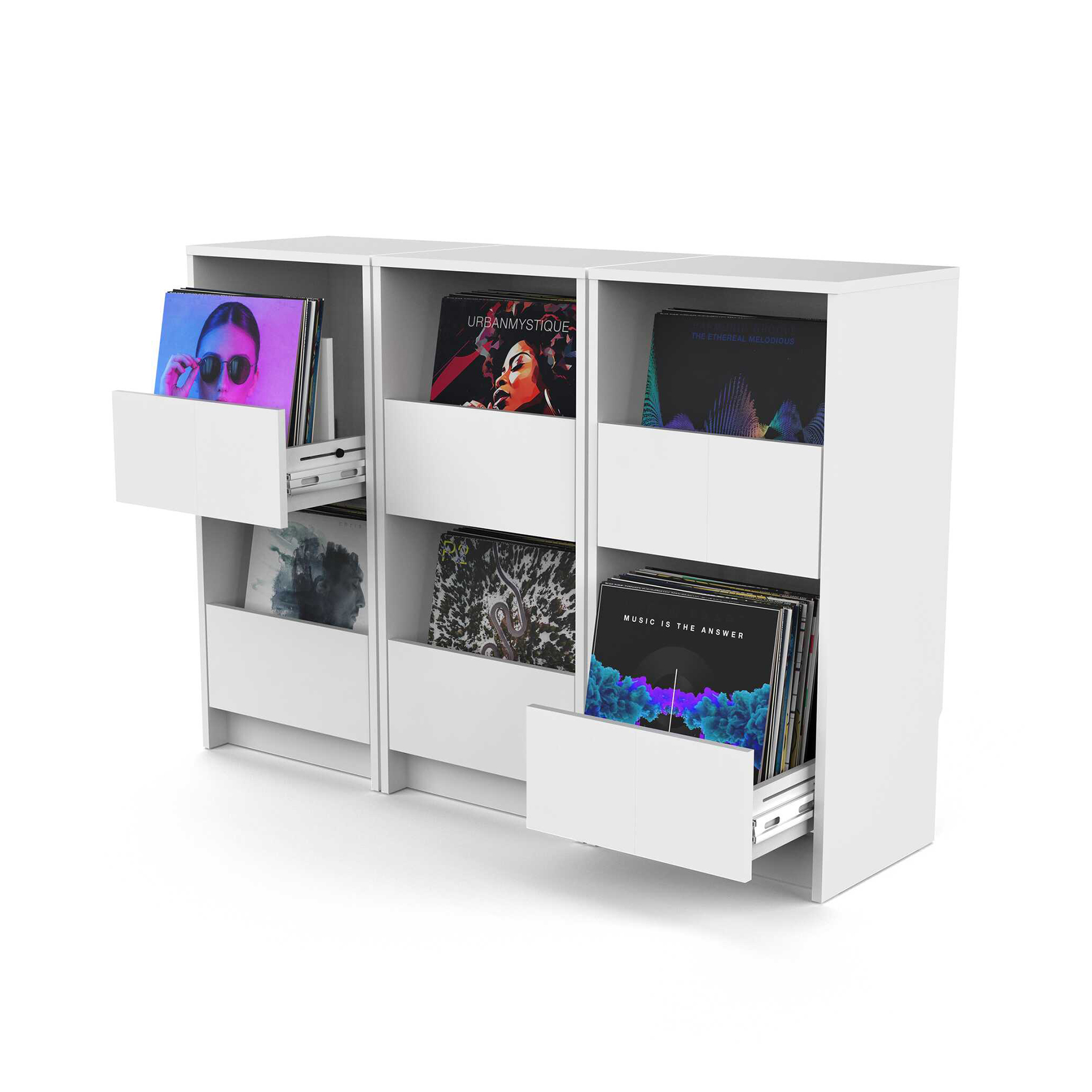 Glorious Vinyl Vault White - DJ storage - Variation 6