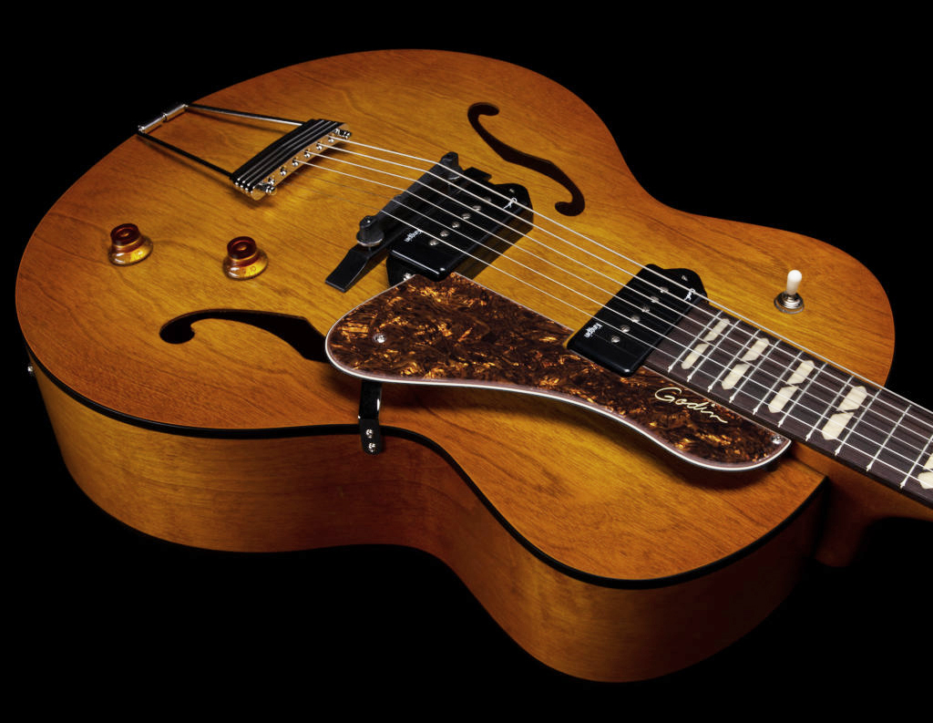 Godin 5th Avenue Jumbo P90 2s Ht Rw - Harvest Gold - Hollow-body electric guitar - Variation 2