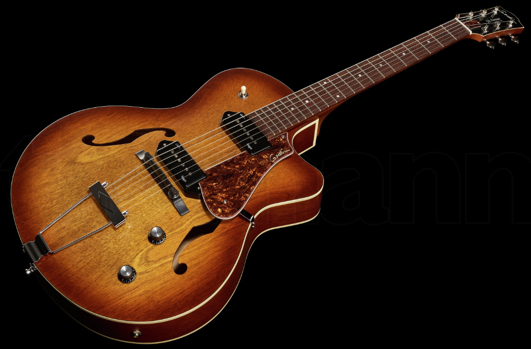 Godin 5th Avenue Cw Kingpin Ii 2p90 Ht Rw - Cognac Burst - Hollow-body electric guitar - Variation 1