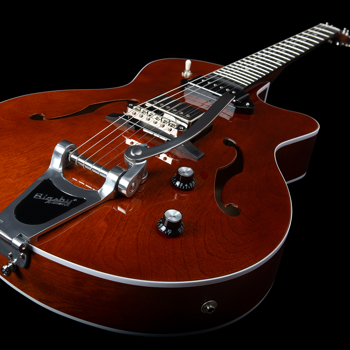 Godin 5th Avenue Uptown Custom Bigsby Hs Cw - Havana Burst - Hollow-body electric guitar - Variation 4