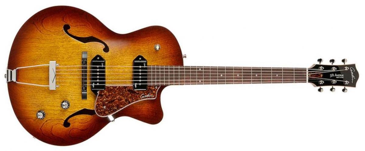 Godin 5th Avenue CW Kingpin II - cognac burst Hollow-body electric 