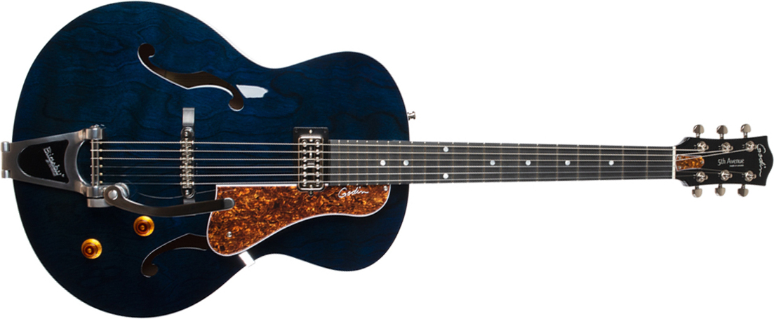 Godin 5th Avenue Night Club H Tv Jones Trem Bigsby Ric - Indigo Blue - Semi-hollow electric guitar - Main picture