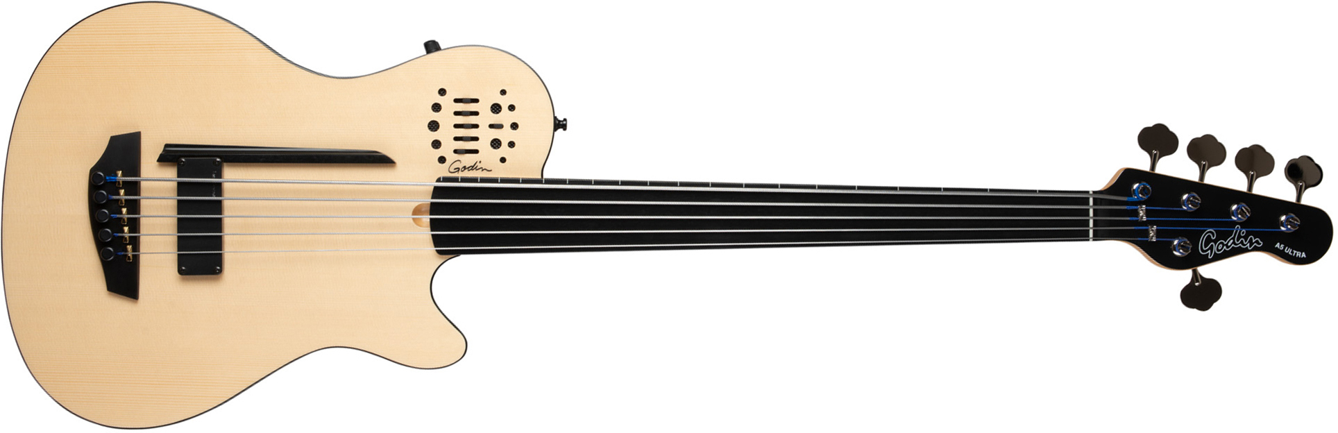 Godin A5 Ultra Fretless A/e 5c Epicea Tilleul Ric - Natural Semi Gloss - Acoustic bass - Main picture