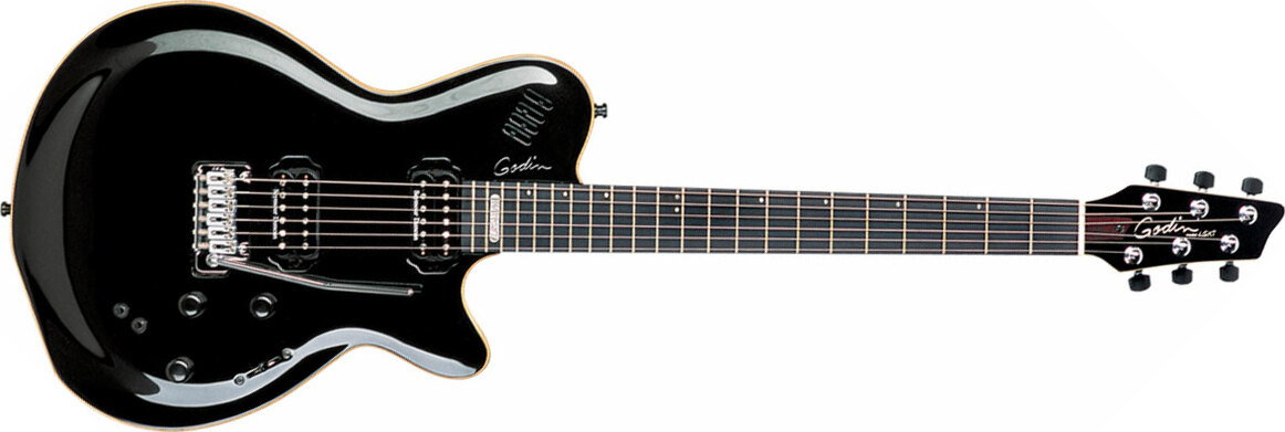 Godin Lgxt Sa Hh Seymour Duncan Piezo Midi Trem Ric - Black Pearl - Modeling guitar - Main picture
