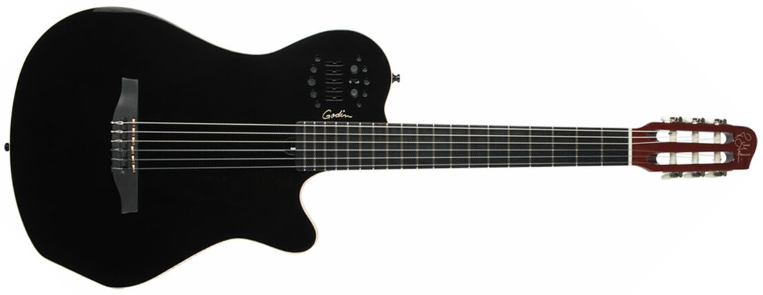 Godin Multiac Nylon Acs Sa Grand Concert Cedre Acajou Ric Synth Access - Black Hg - Acoustic guitar & electro - Main picture