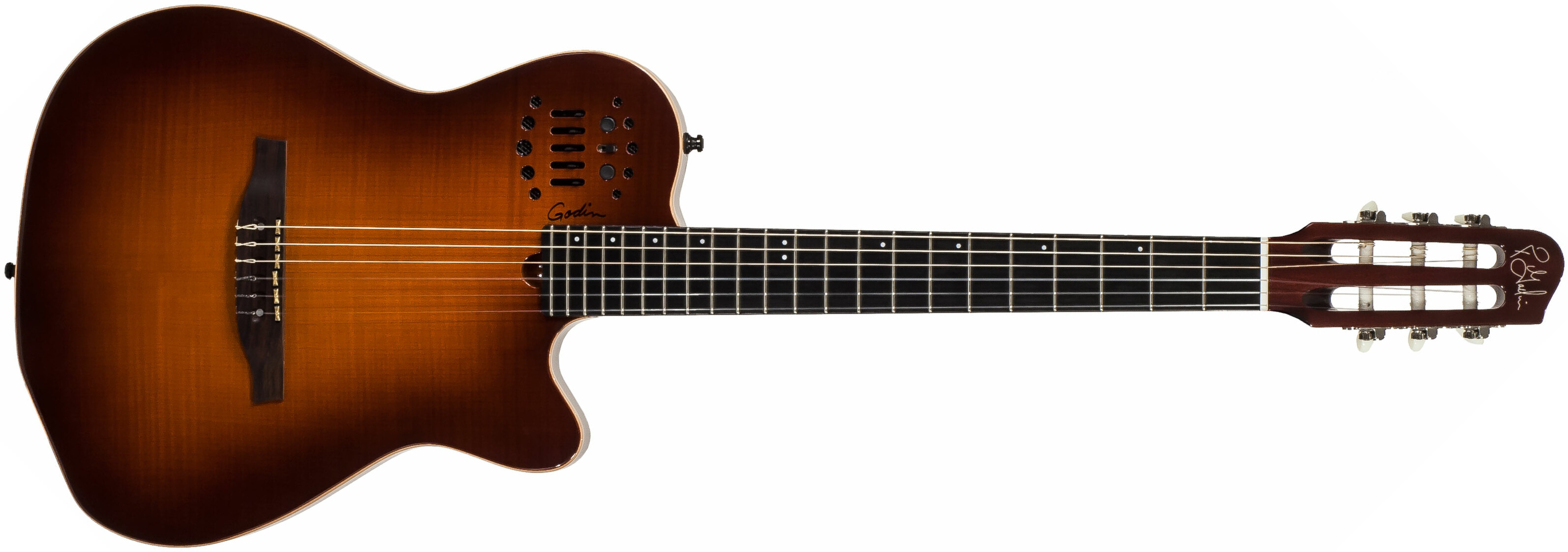 Godin Multiac Nylon Acs Sa Synth Access +housse - Lightburst Flame Hg - Classical guitar 4/4 size - Main picture