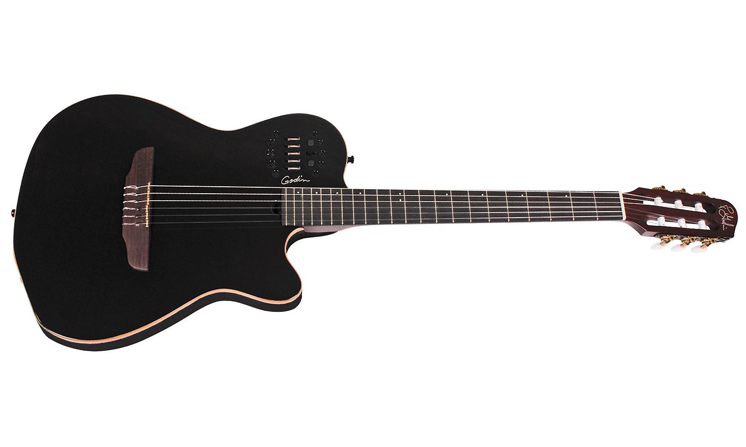 Godin Multiac Nylon Acs Sa Slim Synth Access +housse - Black - Classical guitar 4/4 size - Variation 1