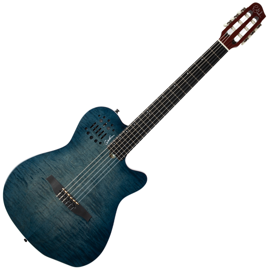 Godin Multiac Nylon ACS denim blue flame Classical guitar 4/4 size
