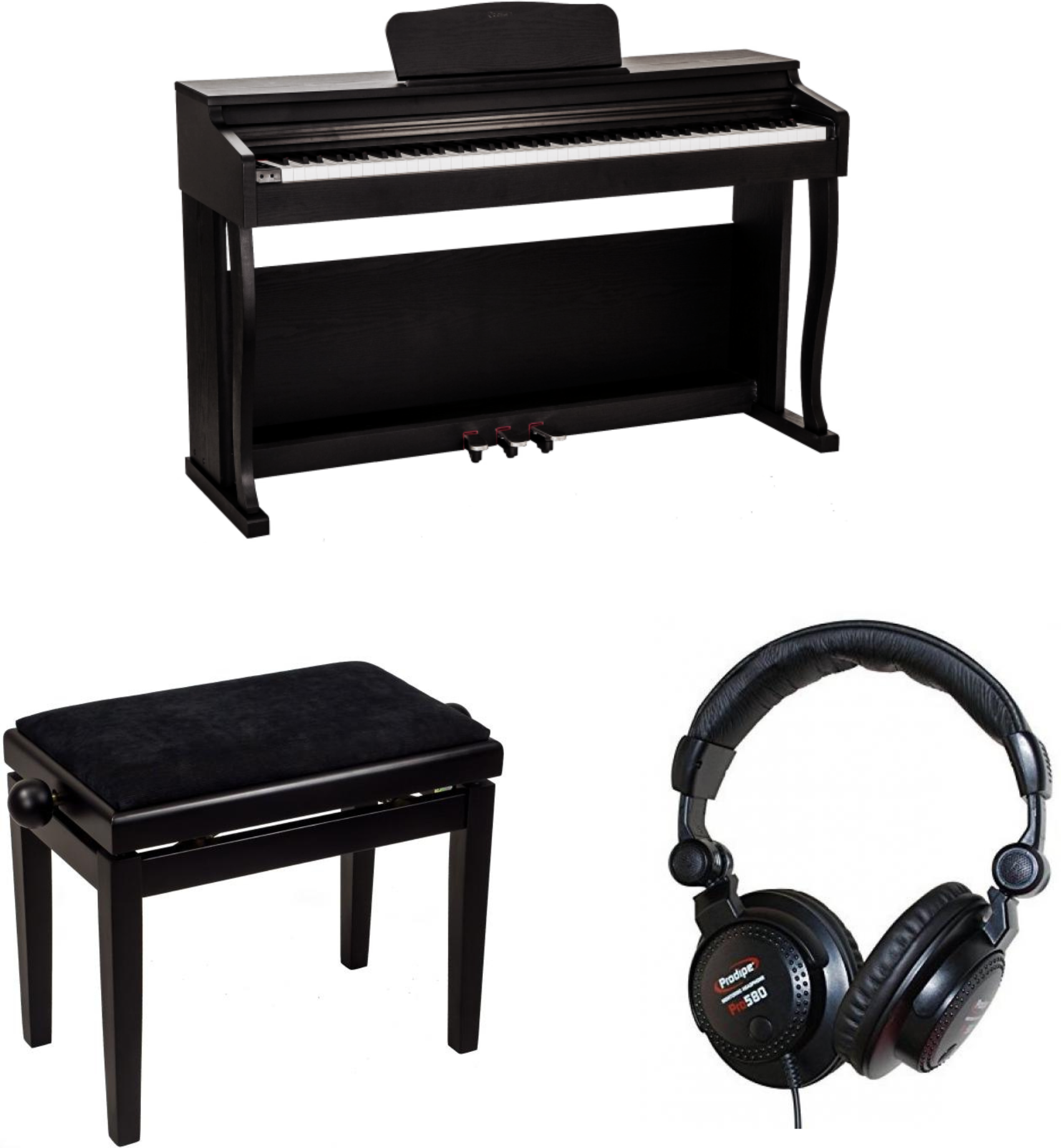Goldstein (glp-12) Noir  + Banquette + Casque - Noir - Digital piano with stand - Main picture