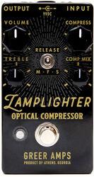 Compressor, sustain & noise gate effect pedal Greer amps Lamplighter Optical Compressor