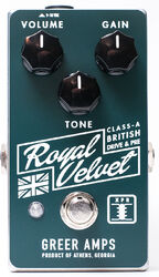 Overdrive, distortion & fuzz effect pedal Greer amps Royal Velvet Overdrive
