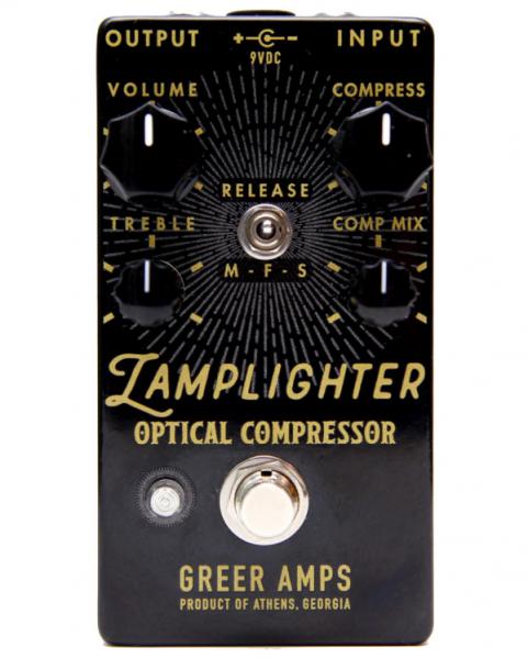Compressor, sustain & noise gate effect pedal Greer amps Lamplighter Optical Compressor